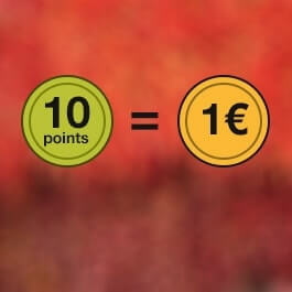 10 points de fidélité = 1 € de réduction