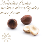 Noisettes brutes nature décortiquées avec peau