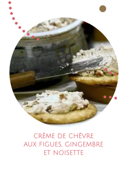 Recette de Crème de chèvre aux figues, gingembre et noisette